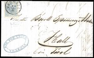 1853 - 45 cent. azzurro grigiastro, II tipo, ... 