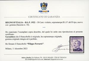 1922/23 - 50 cent. violetto ... 