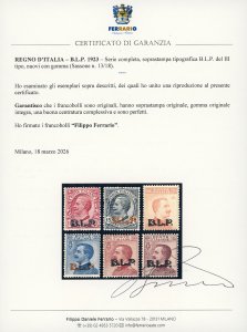 1923 - Soprastampati BLP, III ... 