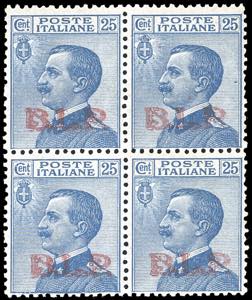1923 - 25 cent. Michetti, soprastampa BLP ... 