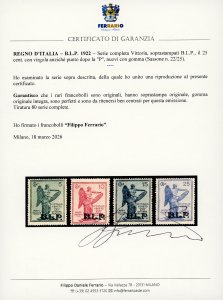 1922 - Vittoria, non emessi, ... 