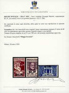 1922 - Mazzini, non emessi, ... 