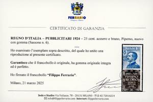 1924 - 25 cent. Piperno (6), ... 