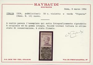 1924 - 50 cent. Piperno (13), ... 