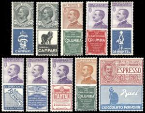 1924 - Pubblicitari, dieci valori ... 