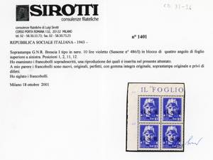 1943 - Soprastampati G.N.R., ... 