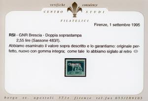 1943 - 2,55 lire, soprastampa ... 