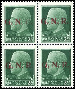 1943 - 25 cent., soprastampa di Brescia, II ... 