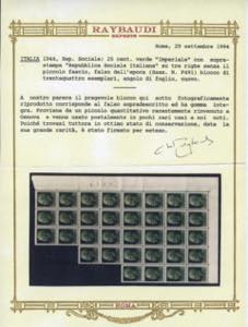 1944 - 25 cent. verde, Imperiale, ... 