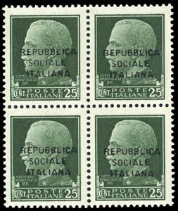 1944 - 25 cent. verde, Imperiale, FALSO ... 