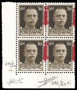 1944 - 30 cent. soprastampa fascio in rosso ... 