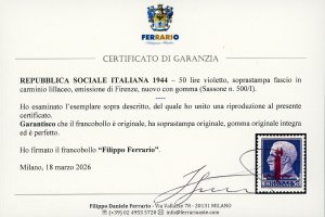 1944 - 50 lire soprastampato ... 