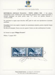 1943 - 2 lire ardesia, soprastampa ... 