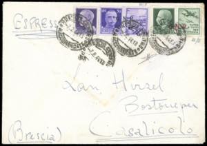 1944  - 25 lire Aeronautica, soprastampa ... 