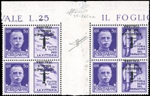 1944 - 50 cent. Aeronautica e Milizia, ... 