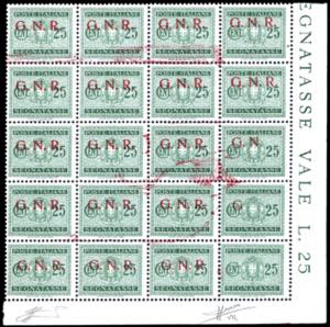 1944 - 25 cent., soprastampa G.N.R. di ... 