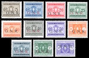 1943 - Soprastampati G.N.R. di Brescia, ... 