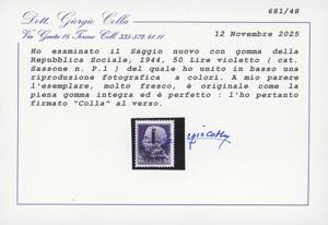 1944 - 50 lire soprastampato ... 