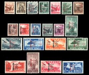 1945 - Democratica, soprastampati IV ... 