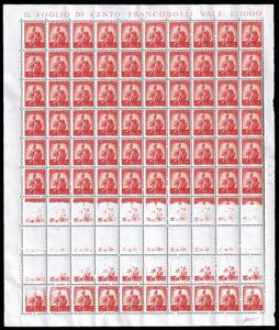 1947 - 10 lire arancio Democratica, foglio ... 