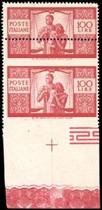 1946 - 100 lire Democratica, I lastra, dent. ... 