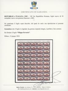 1949 - 100 lire Repubblica Romana ... 