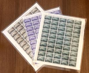1949 - ERP, serie completa (601/603), fogli ... 