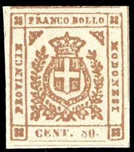 1859 - 80 cent. arancio bruno (18a), nuovo, ... 