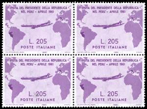 1961 - 205 lire Gronchi Rosa (921), blocco ... 