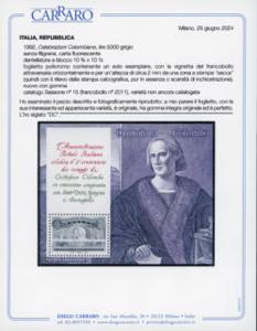 1992 - 5.000 lire Colombo, ... 