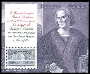 1992 - 5.000 lire Colombo, foglietto (15), ... 