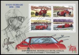 1998 - Foglietto Ferrari (20), con le firme ... 