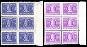 1949/52 - 15 lire e 20 lire, filigrana ... 