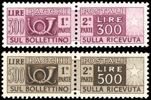 1946 - 300 lire e 500 lire, filigrana ruota ... 