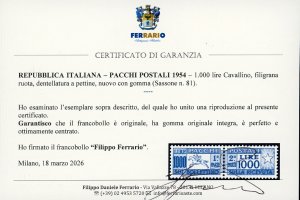 1954 - 1.000 lire Cavallino, ... 