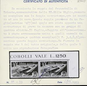 1953 - 25 lire Mille Miglia, ... 