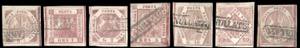 1858/59 - Serie completa di 7 valori, nelle ... 