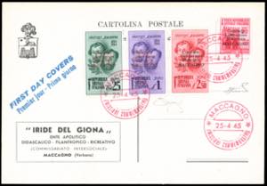 MACCAGNO 1945 - 20 cent. Monumenti Distrutti ... 