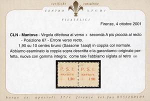 MANTOVA 1945 - 1,90 lire + 10 ... 