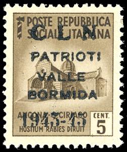 VALLE BORMIDA 1945 - 5 cent., soprastampa ... 