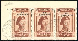 POSTA AEREA 1946 - 5 z. su 2 z. bruno rosso, ... 