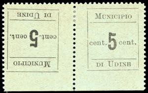 UDINE 1918 - 5 cent. verde oliva, coppia ... 