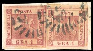 1859 - 1 grano II tavola (4,4f), due ... 