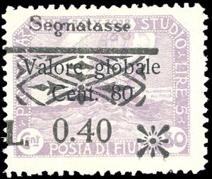 FIUME SEGNATASSE 1921 - 0,40 lire su 80 ... 