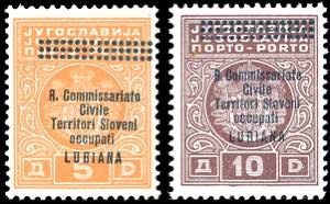 LUBIANA SEGNATASSE 1941 - 5 d. e 10 d. ... 