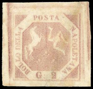 1858 - 2 grana rosa chiaro, II tavola (6), ... 