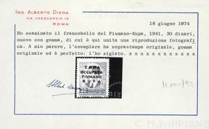 ZONA FIUMANO KUPA 1941 - 30 d. ... 