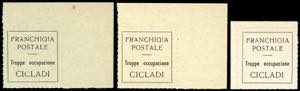 ISOLE CICLADI 1941 - Etichetta di franchigia ... 