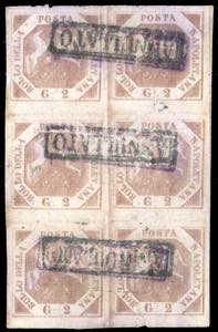 1858 - 2 grana rosa brunastro, III tavola ... 