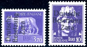 OCCUPAZIONE TEDESCA ZARA 1943 - 3,70 e 10 ... 